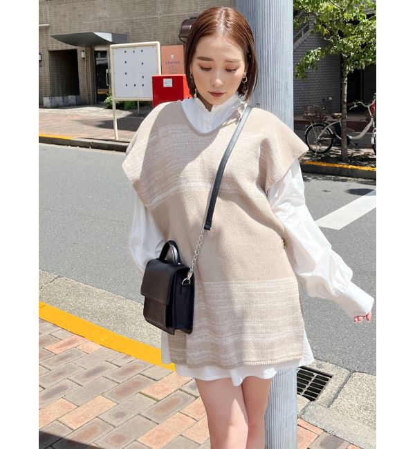 MURUA「レイヤードニットシャツワンピース」|ワンピース|