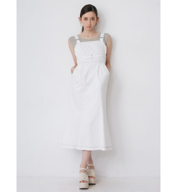 MURUA「フロントクロスデザインジャンスカ」|ジャンパースカート|