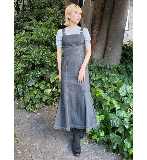 MURUA「フロントクロスデザインジャンスカ」|ジャンパースカート|