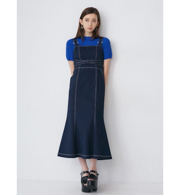 MURUA「フロントクロスデザインジャンスカ」|ジャンパースカート|