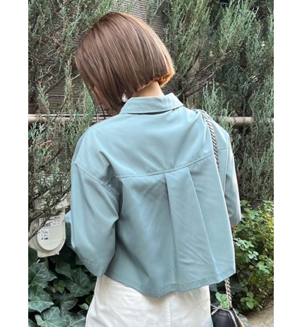 MURUA「ラインストーンクロップトシャツ」|シャツ・ブラウス|