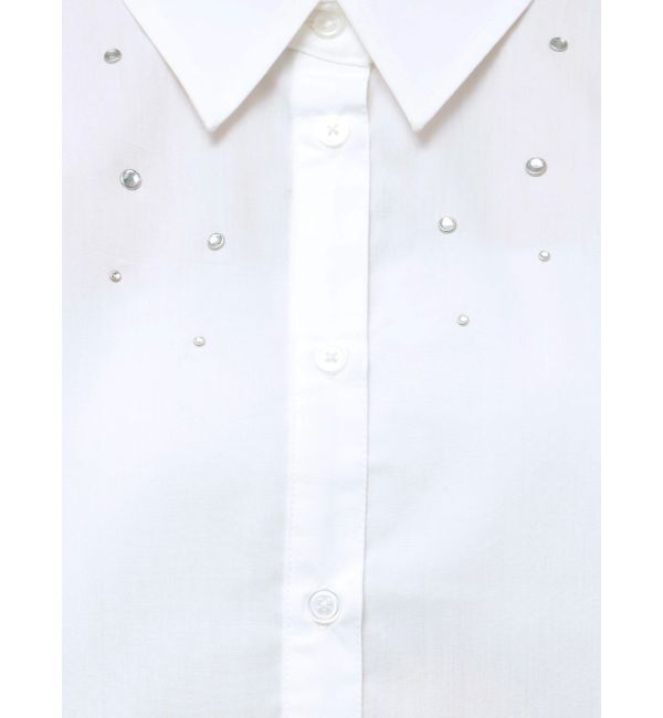 MURUA「ラインストーンクロップトシャツ」|シャツ・ブラウス|