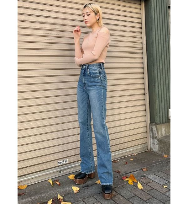 MURUA「ハイウエストヴィンテージフレアデニム」|デニム|