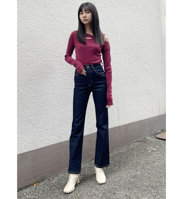 MURUA「ハイウエストヴィンテージフレアデニム」|デニム|