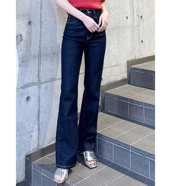 MURUA「ハイウエストヴィンテージフレアデニム」|デニム|インディゴ