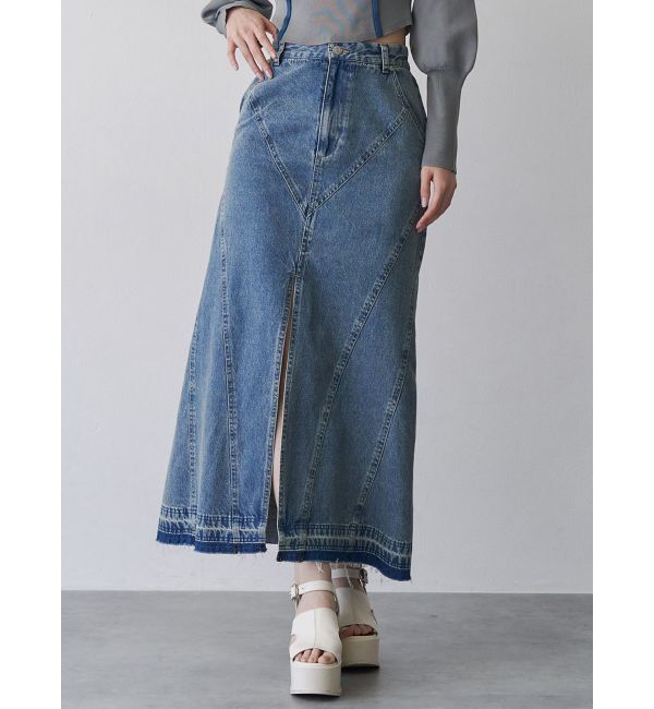 MURUA「パターンデザインデニムロングスカート」|スカート|