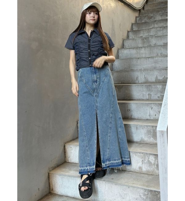 MURUA「パターンデザインデニムロングスカート」|スカート|