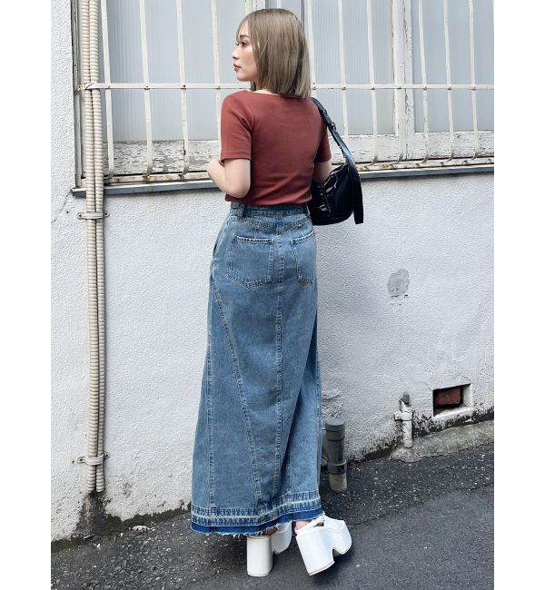 MURUA「パターンデザインデニムロングスカート」|スカート|