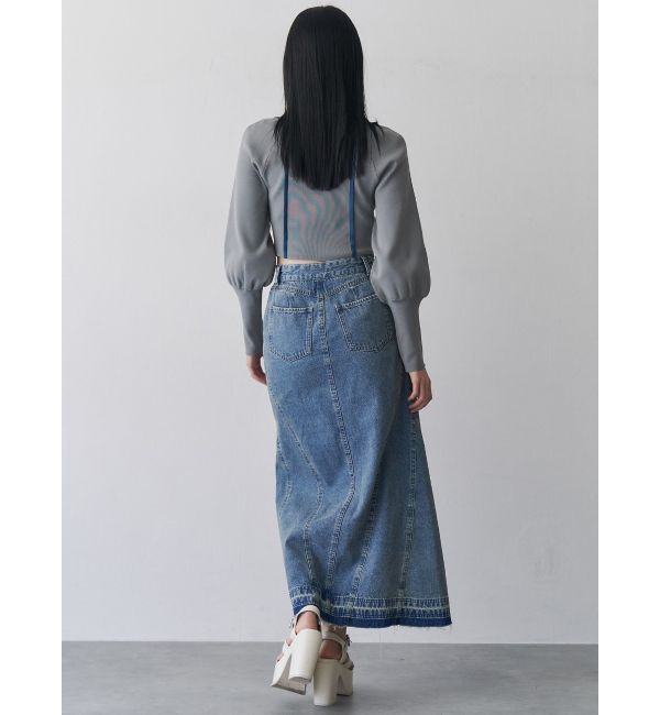 MURUA「パターンデザインデニムロングスカート」|スカート|