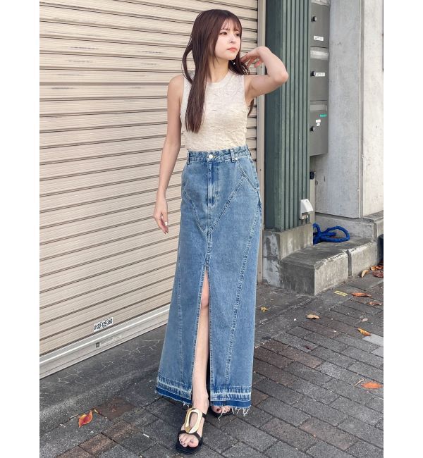 MURUA「パターンデザインデニムロングスカート」|スカート|