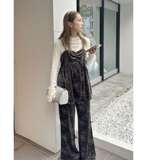 Ungrid「ベロア刺繍ラフパンツ」|その他|