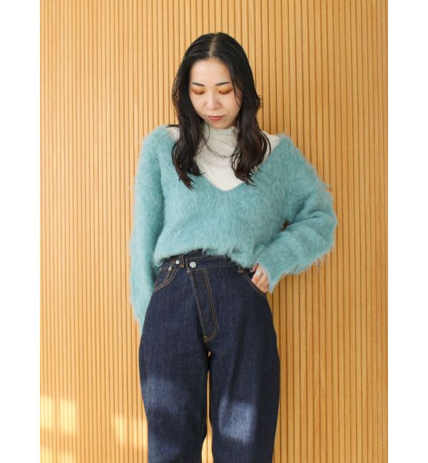 Ungrid「Vネック起毛ルーズニット」|ニット・セーター|