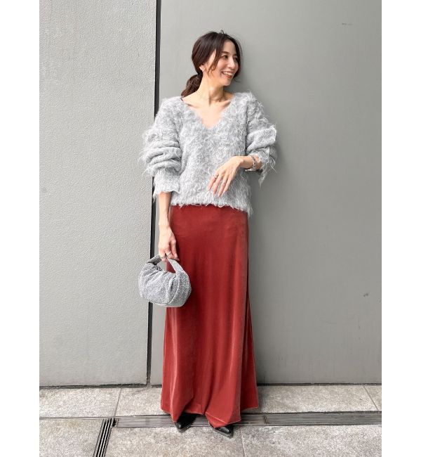 Ungrid「Vネック起毛ルーズニット」|ニット・セーター|