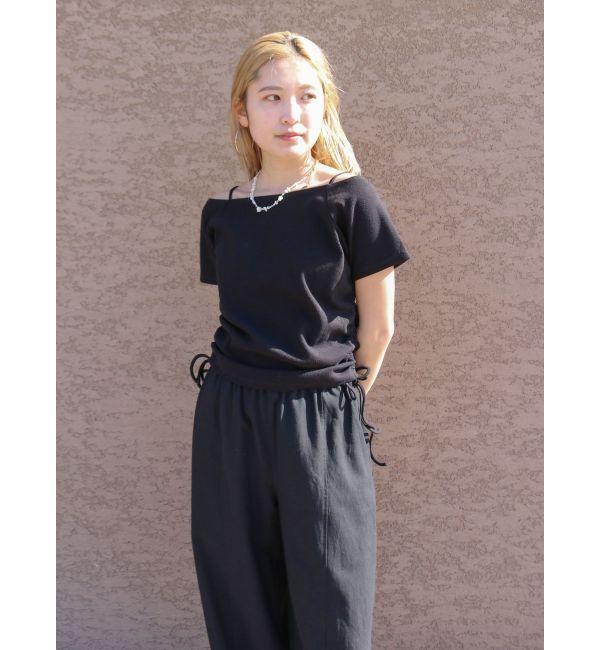 Ungrid「サイドギャザーボートネックTee」|Tシャツ・カットソー|