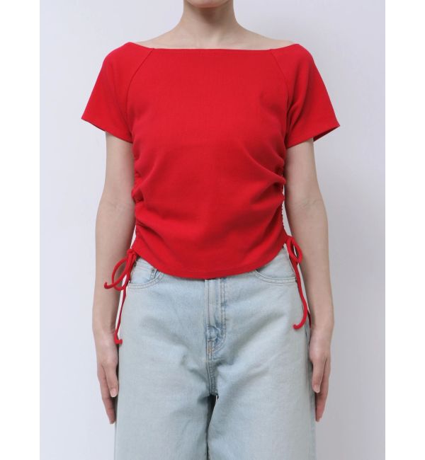 Ungrid「サイドギャザーボートネックTee」|Tシャツ・カットソー|