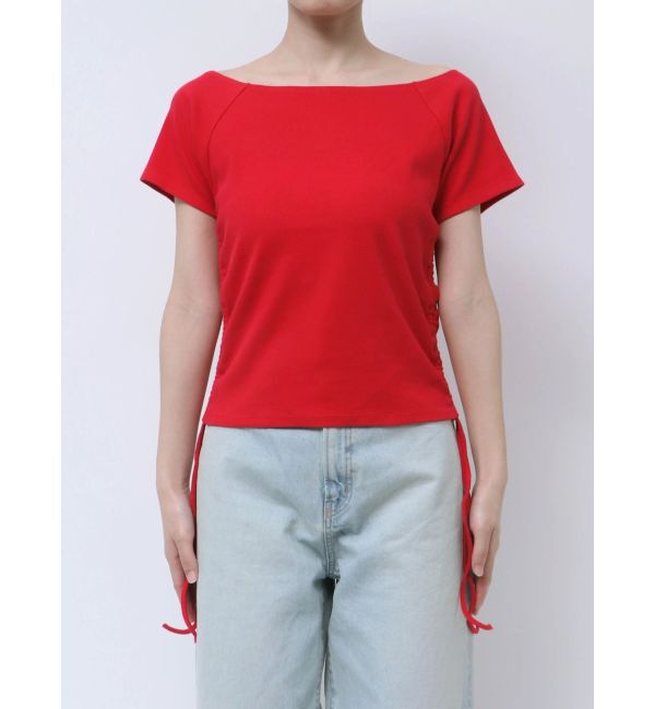 Ungrid「サイドギャザーボートネックTee」|Tシャツ・カットソー|