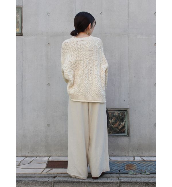 Ungrid「【WEB限定】パッチワークケーブルニット」|ニット・セーター|