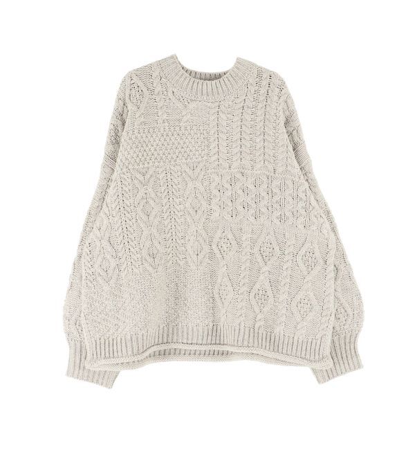 Ungrid「【WEB限定】パッチワークケーブルニット」|ニット・セーター|