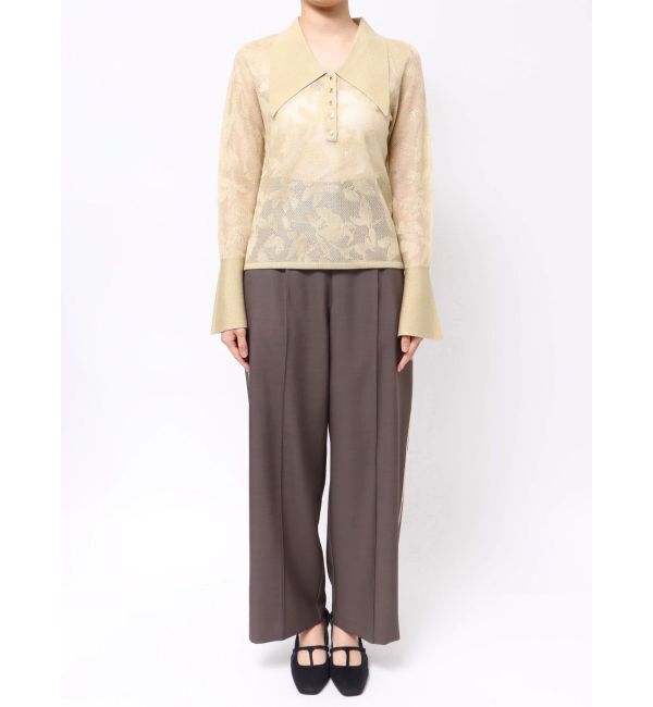 LAGUNAMOON「シアージャガードビッグカラーニットプルオーバー」|ニット・セーター|