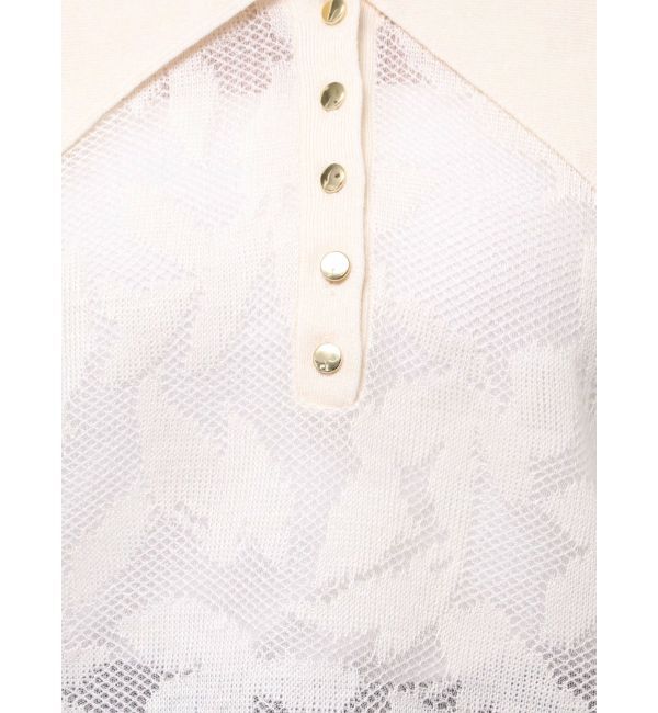 LAGUNAMOON「シアージャガードビッグカラーニットプルオーバー」|ニット・セーター|