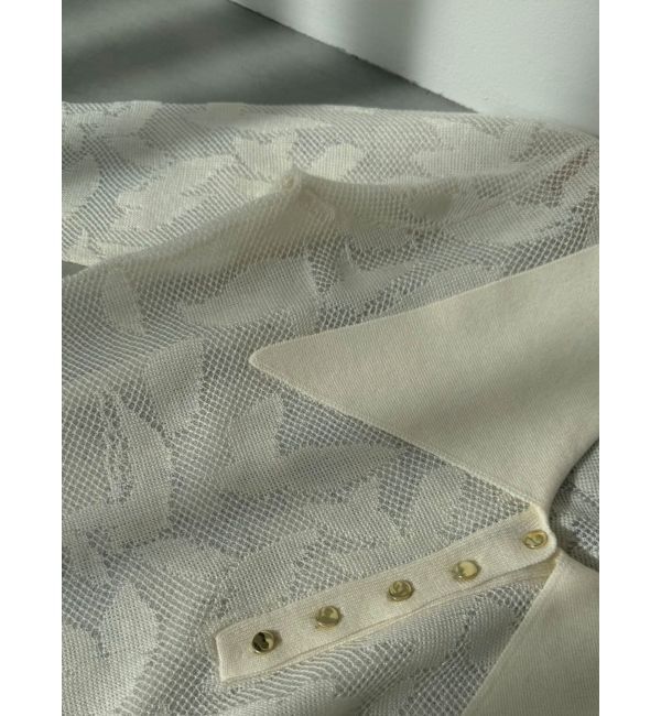 LAGUNAMOON「シアージャガードビッグカラーニットプルオーバー」|ニット・セーター|