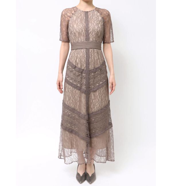 LAGUNAMOON「【復刻】LADYショルダーギャザーレースマキシワンピース」|ワンピース|