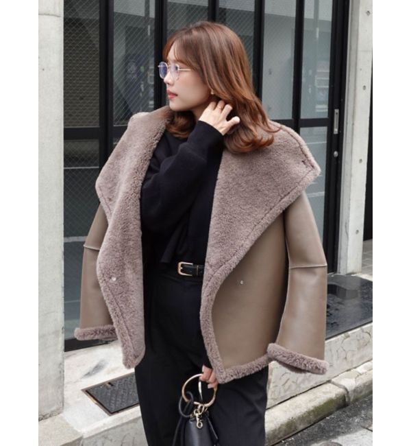 LAGUNAMOON「【REVIVAL】フェイクムートンスタンドカラーコート」|その他|