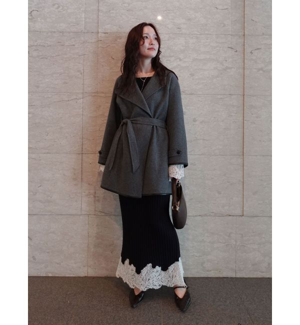 LAGUNAMOON「レースドッキングリブニットワンピース」|ワンピース|