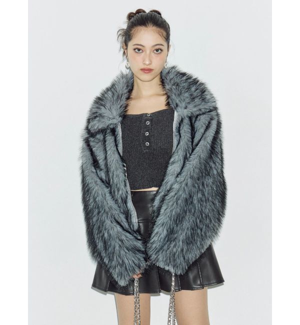 EVRIS「フェイクファーショートブルゾン」|ブルゾン・スタジャン|