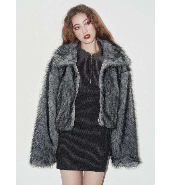 EVRIS「フェイクファーショートブルゾン」|ブルゾン・スタジャン|