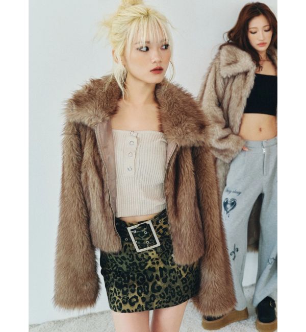 EVRIS「フェイクファーショートブルゾン」|ブルゾン・スタジャン|