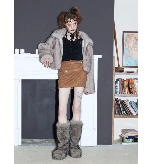 EVRIS「フェイクファーショートブルゾン」|ブルゾン・スタジャン|