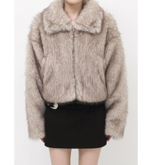 EVRIS「フェイクファーショートブルゾン」|ブルゾン・スタジャン|