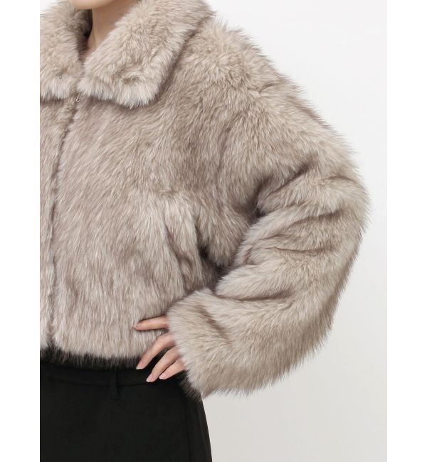 EVRIS「フェイクファーショートブルゾン」|ブルゾン・スタジャン|