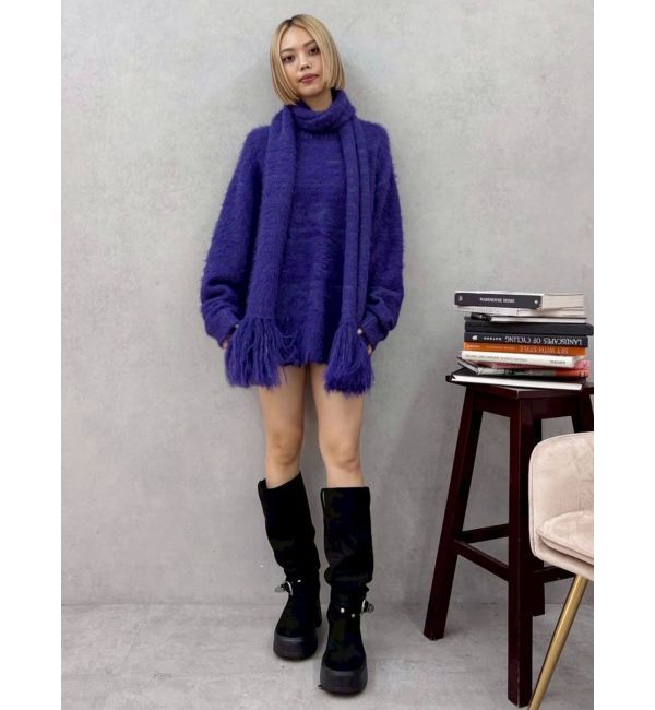 EVRIS「マフラーSETシャギーニットトップス」|ニット・セーター|