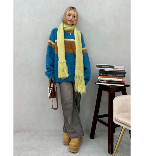 EVRIS「マフラーSETシャギーニットトップス」|ニット・セーター|