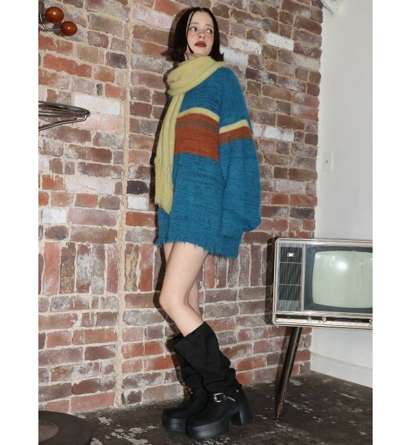 EVRIS「マフラーSETシャギーニットトップス」|ニット・セーター|