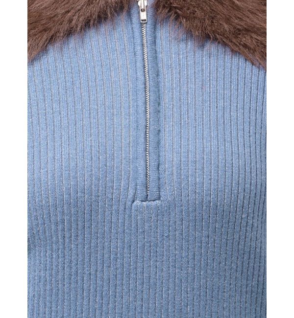 EVRIS「フェザーコンビニットミニワンピース」|ワンピース|