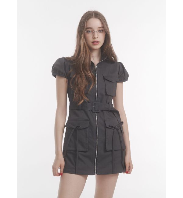 jouetie「ミリタリーZIPミニワンピース」|ワンピース|ブラック