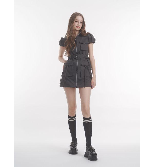 jouetie「ミリタリーZIPミニワンピース」|ワンピース|