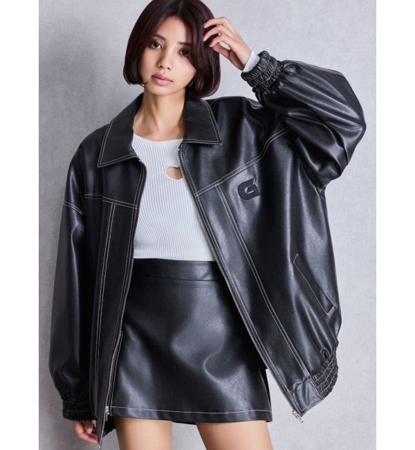 GYDA「Gバックエンボスジャケット」|ブルゾン・スタジャン|