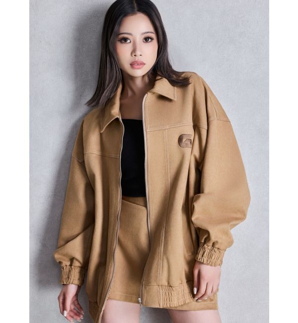 GYDA「Gバックエンボスジャケット」|ブルゾン・スタジャン|ベージュ