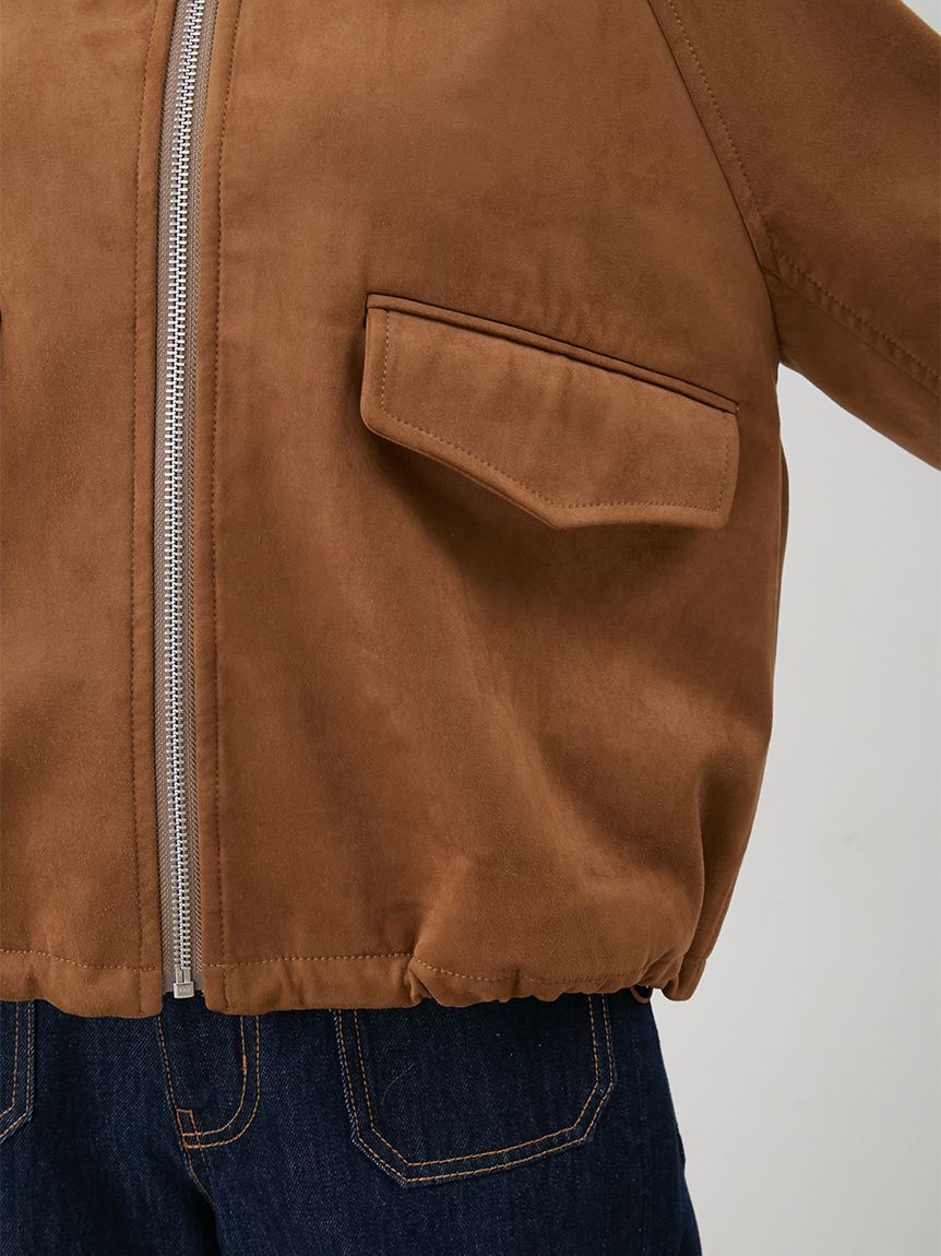 Mila Owen「ステンカラーフェイクレザーブルゾン」|ブルゾン・スタジャン|