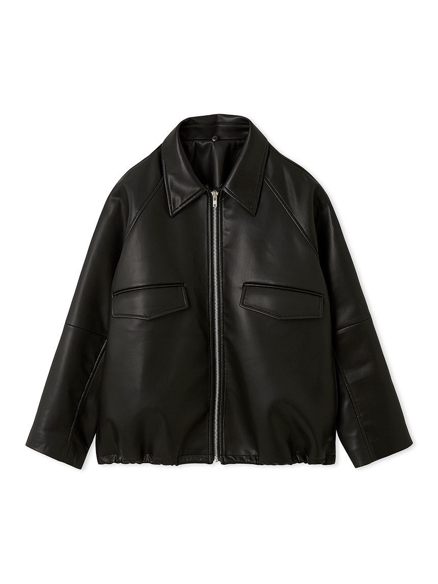 Mila Owen「ステンカラーフェイクレザーブルゾン」|ブルゾン・スタジャン|