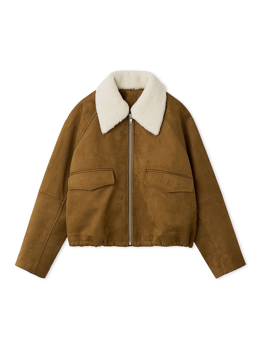 Mila Owen「ステンカラーフェイクレザーブルゾン」|ブルゾン・スタジャン|