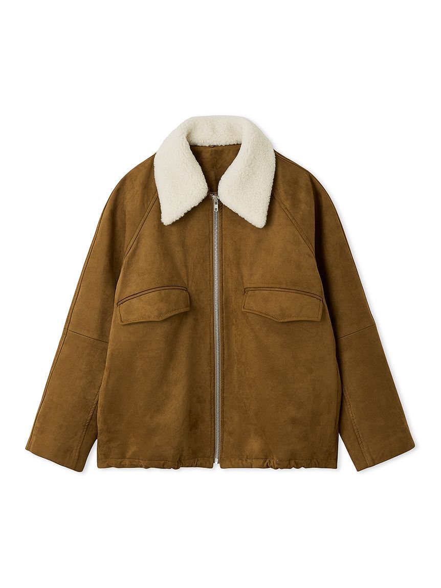 Mila Owen「ステンカラーフェイクレザーブルゾン」|ブルゾン・スタジャン|