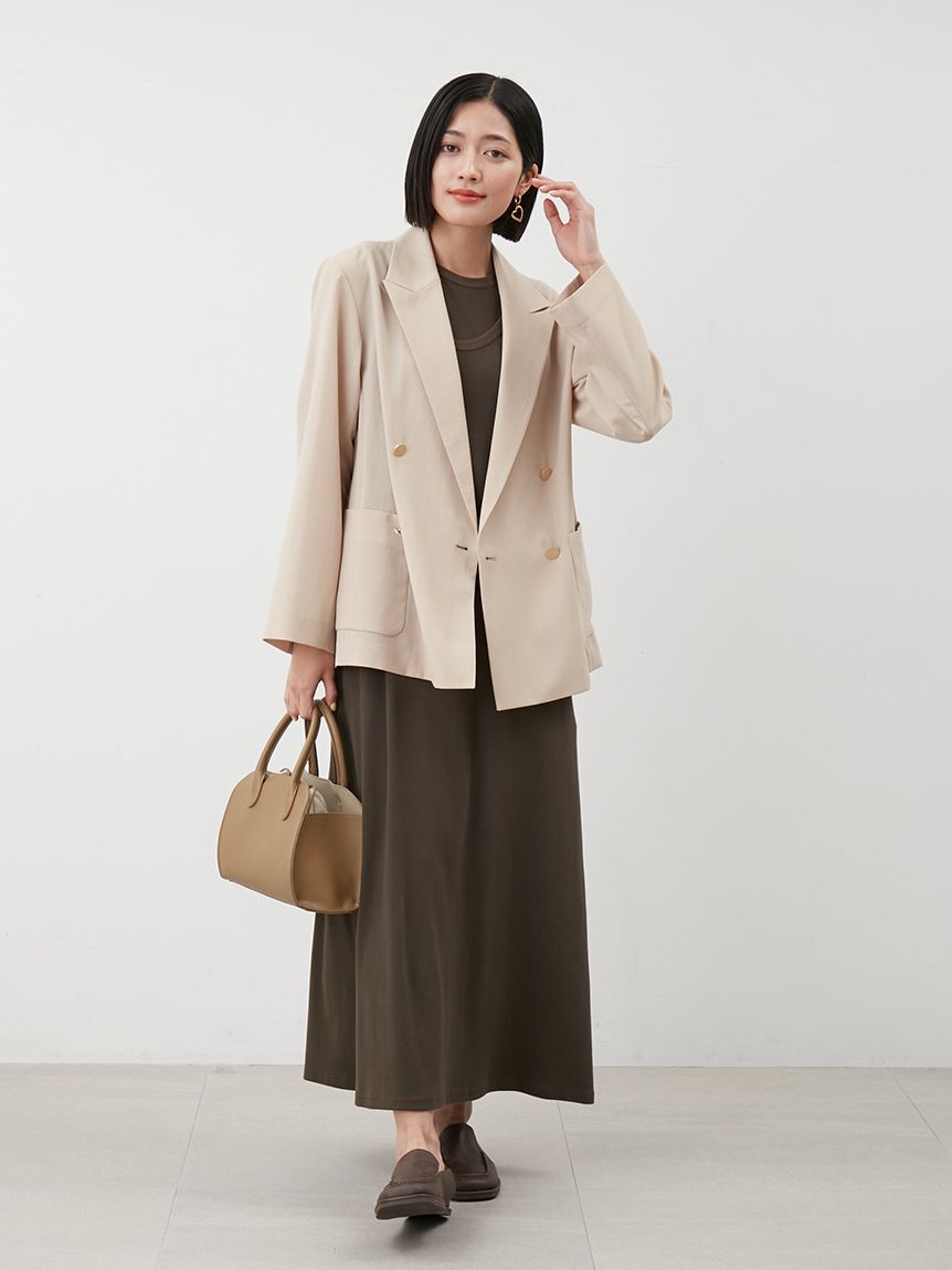 Mila Owen「クールタッチ金釦ダブルブレストブレザー」|テーラードジャケット|