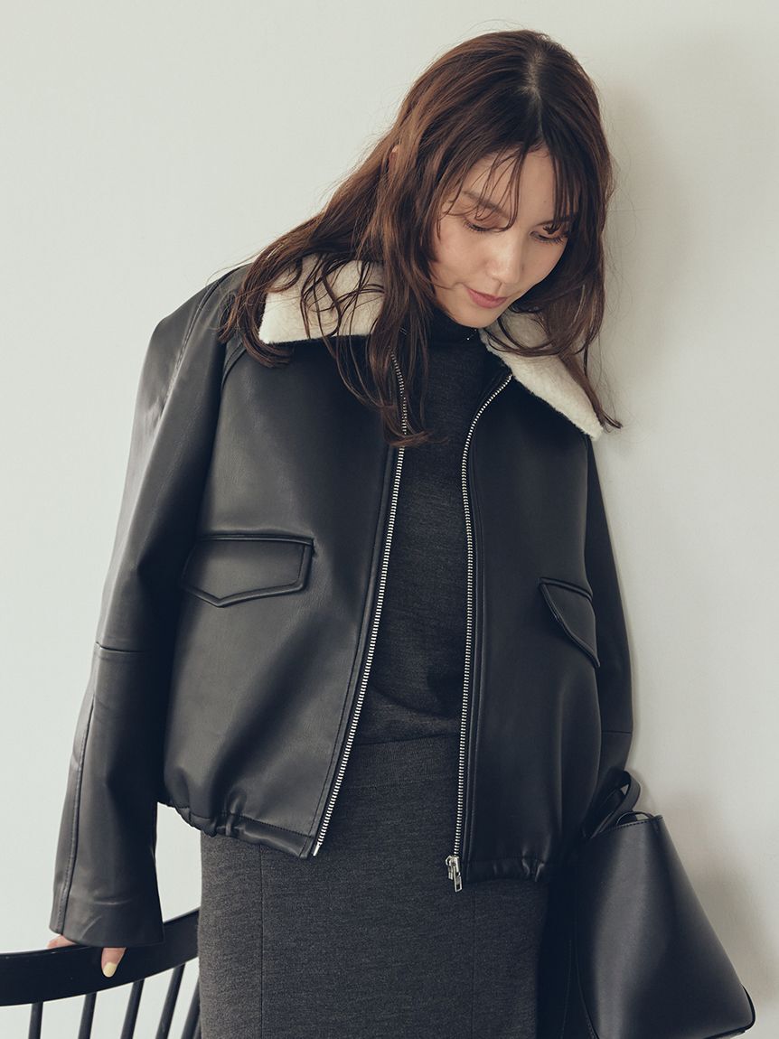 Mila Owen「【セットアイテム】ハイネックノースリニットナロースカートSET」|ワンピース|