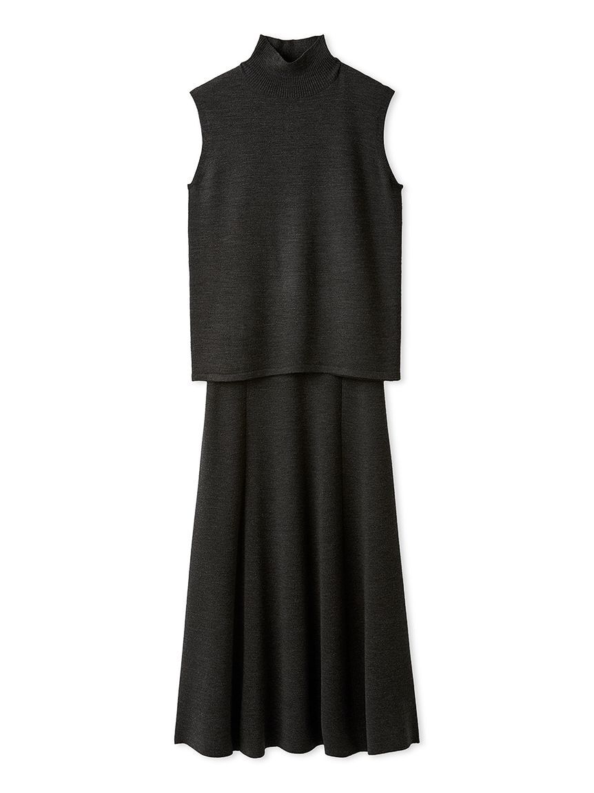 Mila Owen「【セットアイテム】ハイネックノースリニットナロースカートSET」|ワンピース|