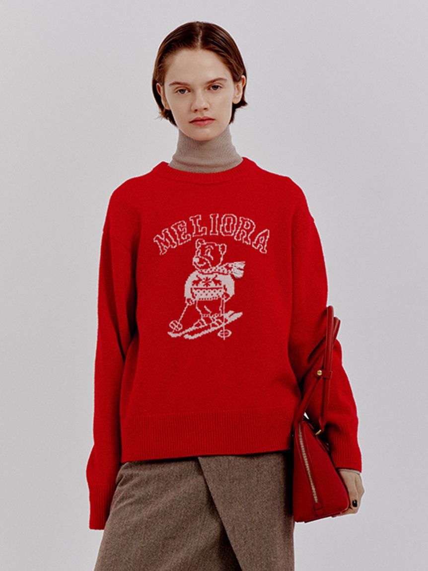 Mila Owen「MILAOクルーネックジャガードニット」|ニット・セーター|